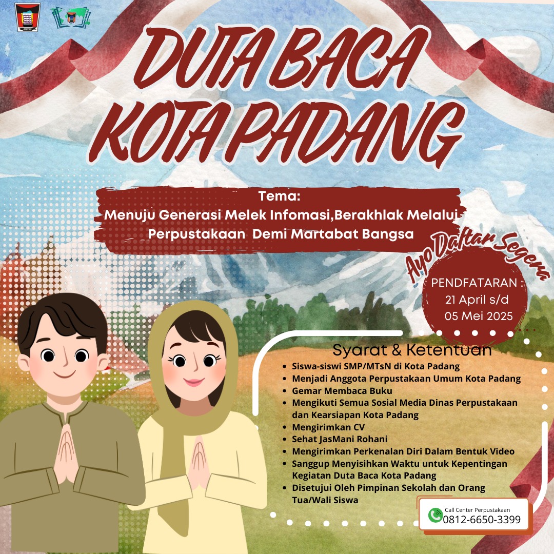 DAFTARKAN SEGERA" DUTA BACA KOTA PADANG TAHUN 2025"